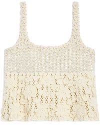 Celine - Embroidered Crop Top - Lyst