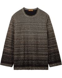 Missoni - Sequined Striped Metallic Crochet-Knit Sweater - Lyst