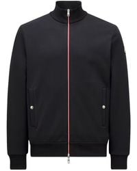 Moncler - Tricolor-Trimmed Cotton Zip-Up Sweatshirt - Lyst