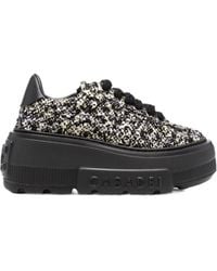 Casadei - Bouclé-Knit Platform Sneakers - Lyst