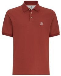 Brunello Cucinelli - Cotton Piqué Polo Shirt With Logo - Lyst