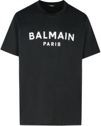 Balmain - Logo Printed Crewneck T-Shirt - Lyst
