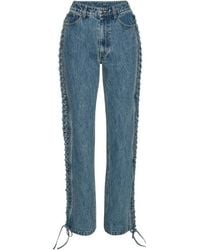 ROTATE BIRGER CHRISTENSEN - Laced Straight-Leg Jeans - Lyst