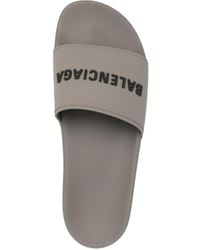 Balenciaga - Raised-Logo Slides - Lyst