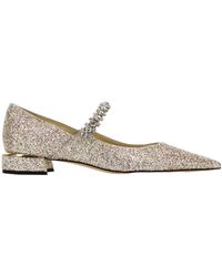 Jimmy Choo - Bing Glittery Flat Shoes - Lyst