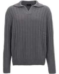 Brioni - V-Neck Polo Sweater - Lyst