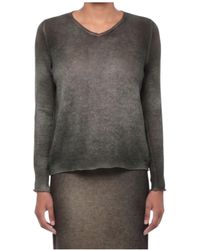 Avant Toi - Raw-Edge V-Neck Knitted Sweater - Lyst