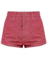 DSquared² - Oxford Denim High Waist Hot Shorts - Lyst