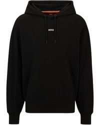 BOSS - Logo-Rubberised Cotton Hoodie - Lyst