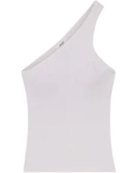 Agolde - One-Shoulder Ribbed Tank Top - Lyst