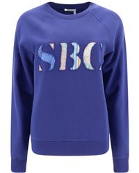 See By Chloé - See By Chloé Logo Printed Crewneck Sweatshirt - Lyst