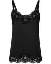 Dolce & Gabbana - Top Lencero Negro Top - Lyst