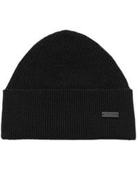 Saint Laurent - Logo Patch Beanie - Lyst