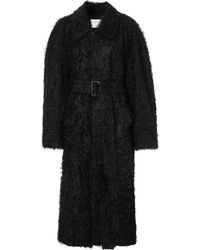 Carven - Belted Faux-Shearling Coat - Lyst