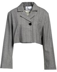 Ganni - Striped Fitted Suit Jacket - Lyst