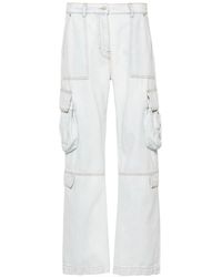 MSGM - Mid-Rise Straight-Leg Cargo Jeans - Lyst