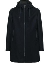 Herno - Logo-Plaque Drawstring Hooded Coat - Lyst