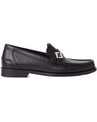 Fendi - Ff Plaque Slip-On Loafers - Lyst