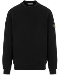 Stone Island - Logo Patch Crewneck Sweatshirt - Lyst