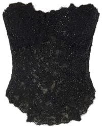 Ermanno Scervino - Rebrode Lace Bustier With Tone-On-Tone Crystals And V-Shaped Hem - Lyst