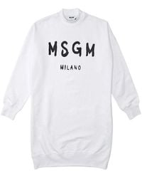 MSGM - Logo Printed Dress - Lyst