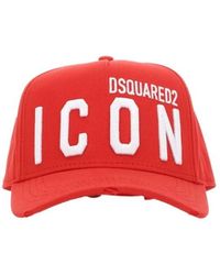 DSquared² - Icon Logo Embroidered Distressed Baseball Cap - Lyst