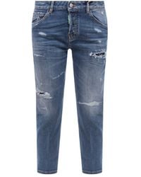 DSquared² - Slim-Fit Distressed Cropped Jeans - Lyst