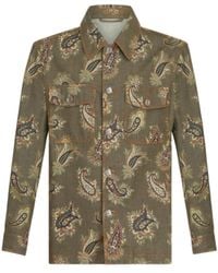Etro - Paisley Denim Overshirt - Lyst