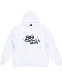 Balenciaga - Hoodie Hand Drawn Bb Icon Large Fit - Lyst