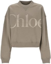 Chloé - Chloé Logo Detailed Crewneck Sweatshirt - Lyst