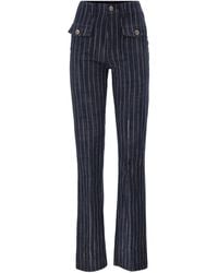 Dondup - Pinstriped Casual Flared Trousers - Lyst