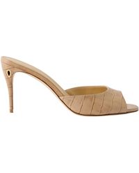 Jennifer Chamandi - Croc-Effect Leather Mules - Lyst