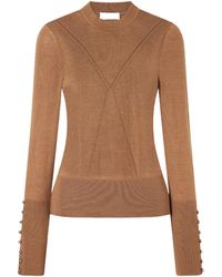 Rabanne - Embellished Wool And Silk-Blend Sweater - Lyst