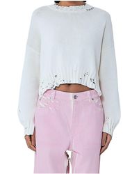 Marni - Distressed Knitted Slef-Tied Crewneck Jumper - Lyst