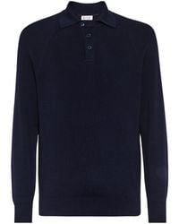 Brunello Cucinelli - Long Sleeved Knitted Polo Jumper - Lyst