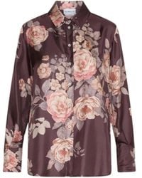 Marella - Printed Silk Twill Shirt - Lyst