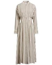Max Mara - Fashion Striped Linen Long-Sleeve Shirt Dress - Lyst