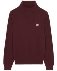 Maison Kitsuné - High-Neck Logo Long-Sleeved Sweater - Lyst
