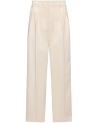 Moncler - Gabardine Wide-Leg Tailored Trousers - Lyst