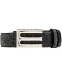 Etro - Logo Buckled Paisley Print Reversible Belt - Lyst