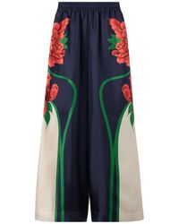 La DoubleJ - Silk Twill Palazzo Trousers - Lyst