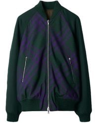 Burberry - Checked Zipped Reversible Bomber Jacket - Lyst