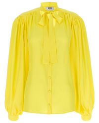 MSGM - Bow Shirt - Lyst