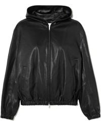Nour Hammour - Leo Hooded Patchwork Leather Jacket - Lyst