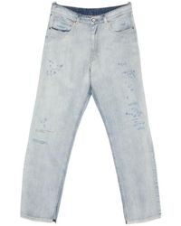 MM6 by Maison Margiela - Logo Patch Distressed Jeans - Lyst