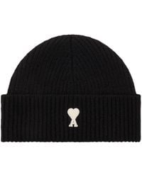 Ami Paris - Logo Ribbed Beanie - Lyst