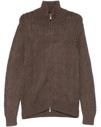 Barba Napoli - Barba Cable-Knit Zip Cardigan - Lyst