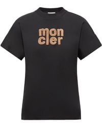 Moncler - Logo Embroidered Crewneck T-Shirt - Lyst