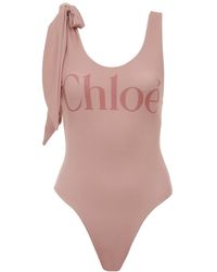 Chloé - Chloé Knotted-Strap One-Piece Swimsuit - Lyst
