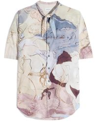 Lemaire - Scarf Printed Buttoned Shirt - Lyst